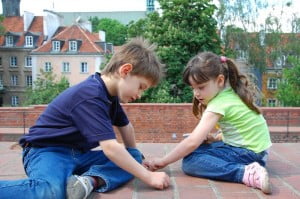Kaden and Ashley taking a a break.