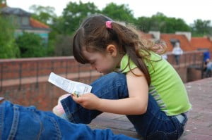 Ashley with a tract.