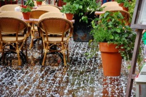 Some of the hail that just poured down.